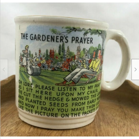 Gardener's Prayer Prince William Ware England Gold Trim Coffee Mug - Picture 2 of 8